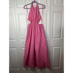Staud Apfel Pink Halter Tie Sleeveless Maxi Dress Women's Size Medium M